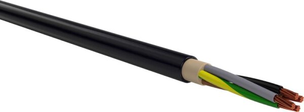 PVC-isolierte Starkstromkabel 0,6/1kV ein- und mehradrig E-YY 5X6 RE schwarz