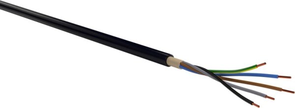 PVC-isolierte Starkstromkabel 0,6/1kV ein- und mehradrig E-YY 5X1,5 RE schwarz